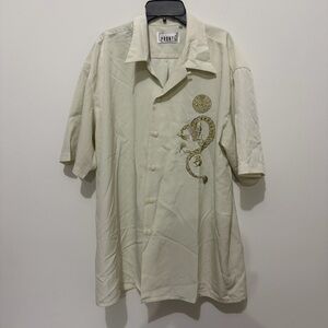 Chinese Dragon Embroidered Button Up Shirt